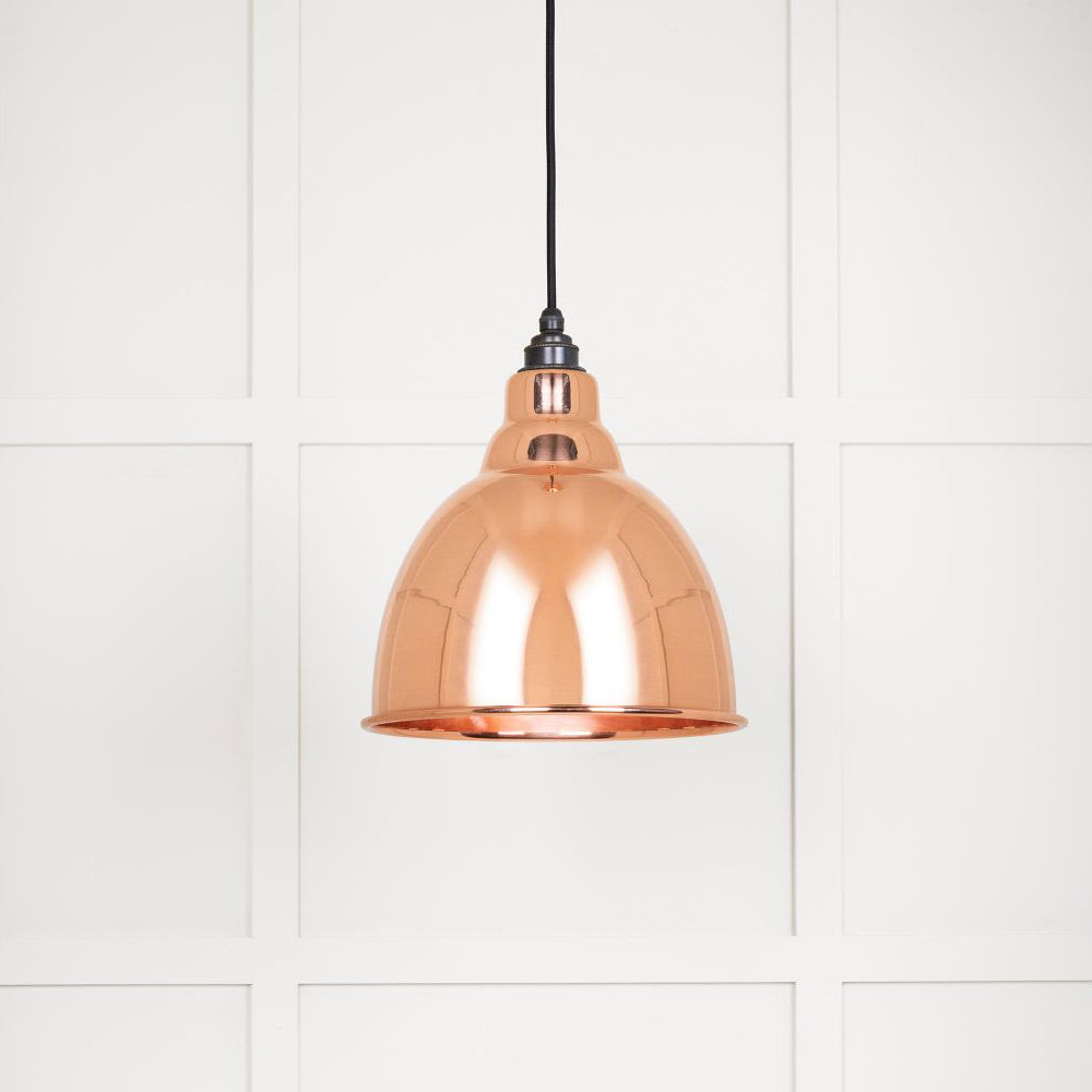 Smooth Copper Brindley Pendant Light - Vintage Industrial Ceiling Fixture for Kitchen Island, Dining Room & Bar Lighting