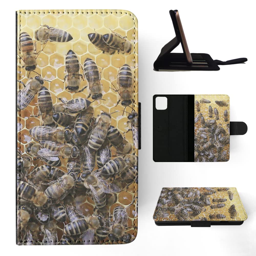 Honeycomb Swarm Bees Design Flip Wallet Phone Case for Apple iPhone 11 Pro Max - Colorful Protective Cover with Card Slots | Perfect for Daily Use, Travel & Hands-Free Convenience