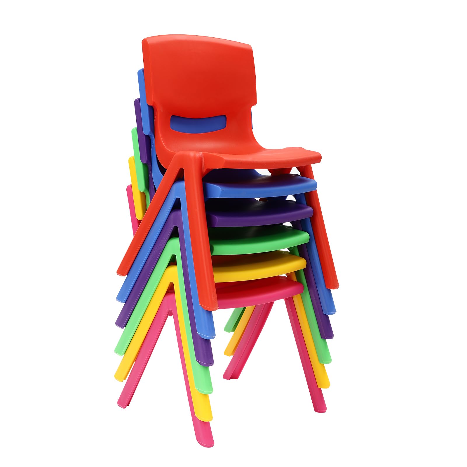 6-Piece Stackable Kids Plastic Chairs for Classroom, Daycare & Home - Lightweight, Durable & Colorful School Chairs for Preschool, Children's Bedroom & Playroom - Perfect for Learning, Snack Time & Group Activities