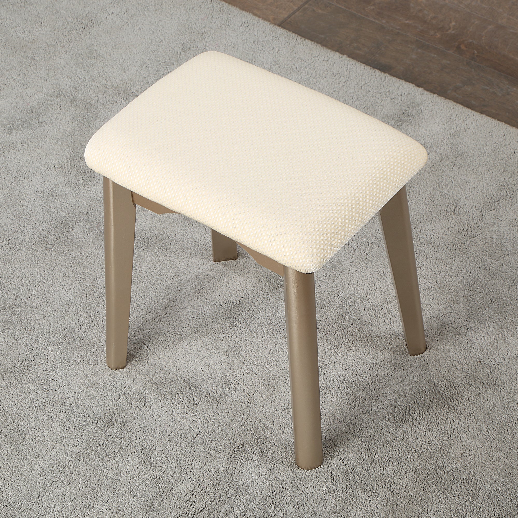 Roundhill Furniture Liannon Contemporary Wood Vanity Set with Stool - Modern Bathroom Vanity with Storage for Makeup & Jewelry Organization - Perfect for Bedroom, Bathroom or Dressing Room