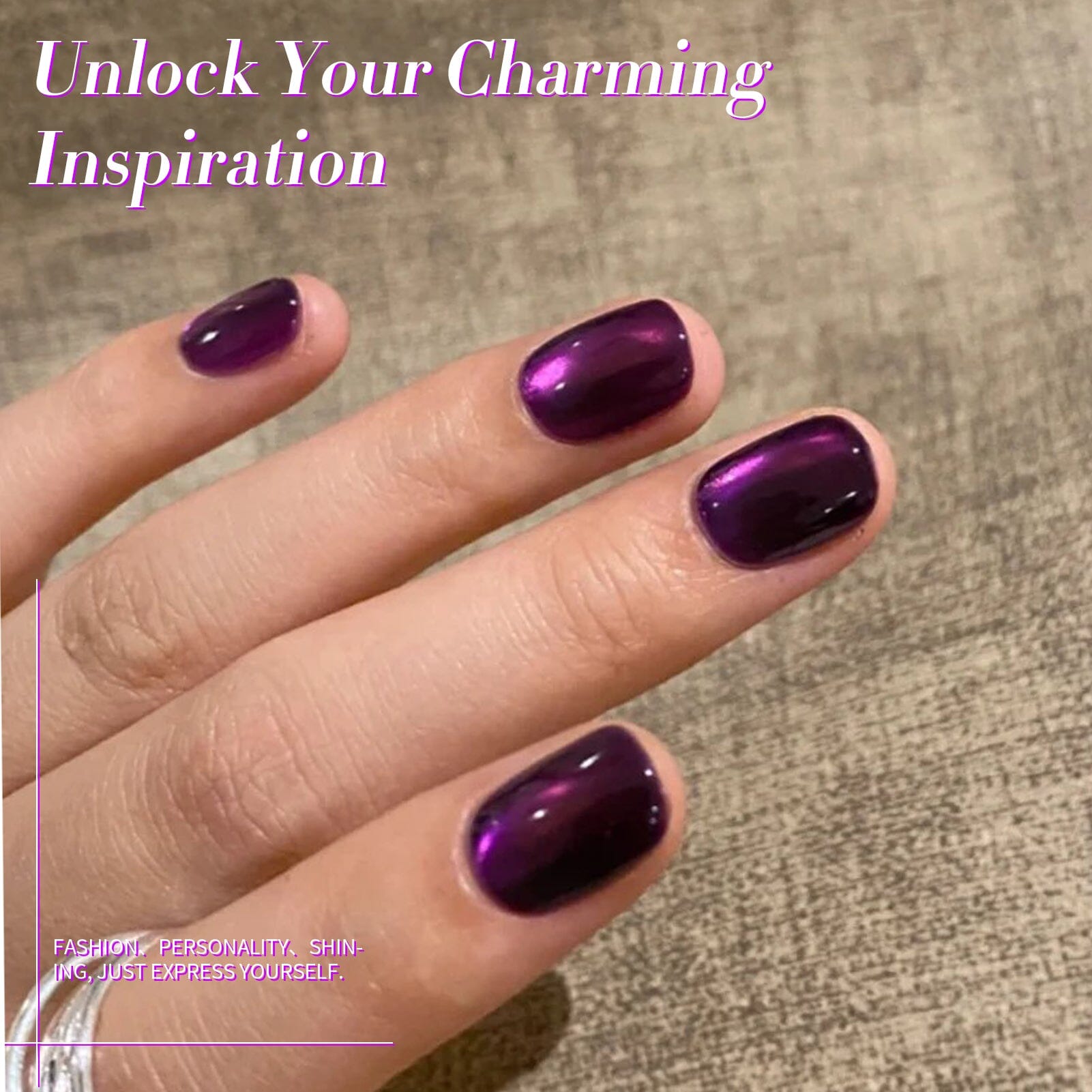 Purple Cat Magnetic Gel Polish MY43 Blackish Purple 15ml - Professional Nail Art Gel for Salon & Home Manicure - Perfect for Special Occasions & DIY Nail Designs