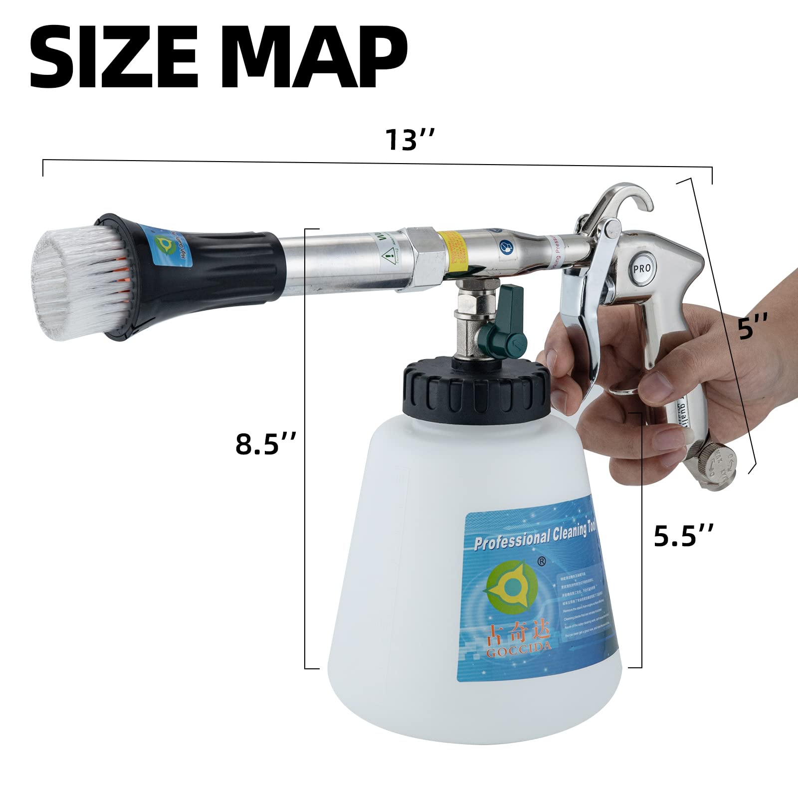 Multi-Purpose Car Cleaning Gun Kit with Detachable Sprinkler Head - Works with Air Compressor for Car Interior, Plush Toys & Blanket Cleaning | Perfect for Auto Detailing, Home & Pet Care