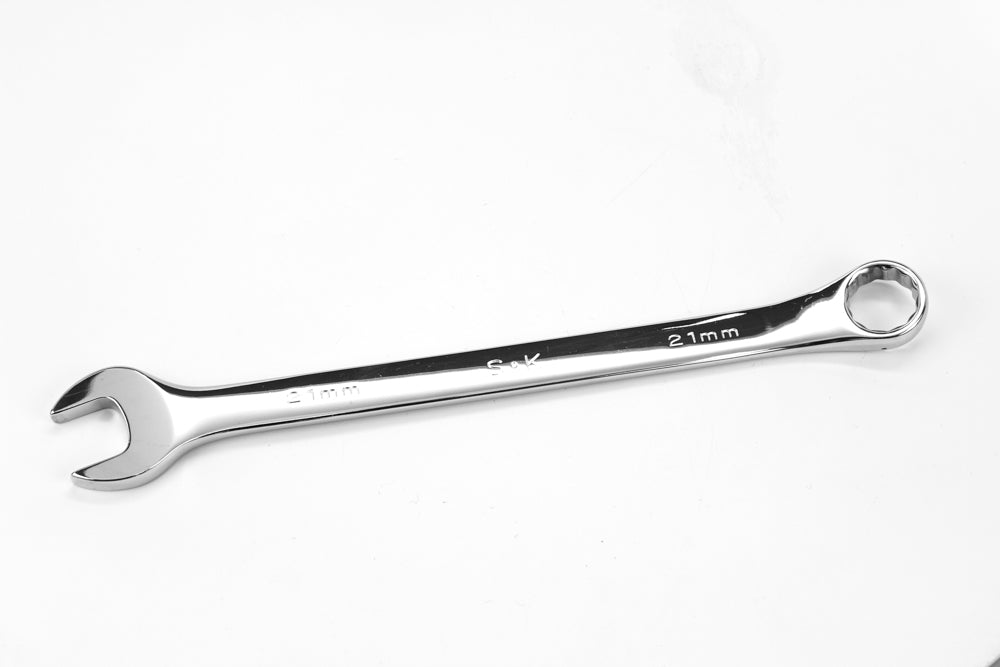 21mm 12-Point Metric Long Combination Chrome Wrench - Professional Grade Tool for Automotive Repair & Industrial Maintenance