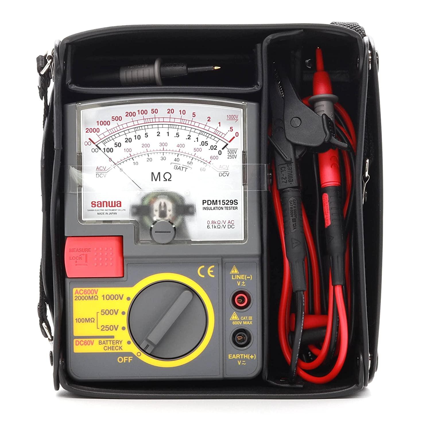 PDM1529S Analog Insulation Tester - 1000V/500V/250V Portable Insulation Resistance Meter for Electrical Equipment Testing | Perfect for Electricians, HVAC Technicians & Industrial Maintenance