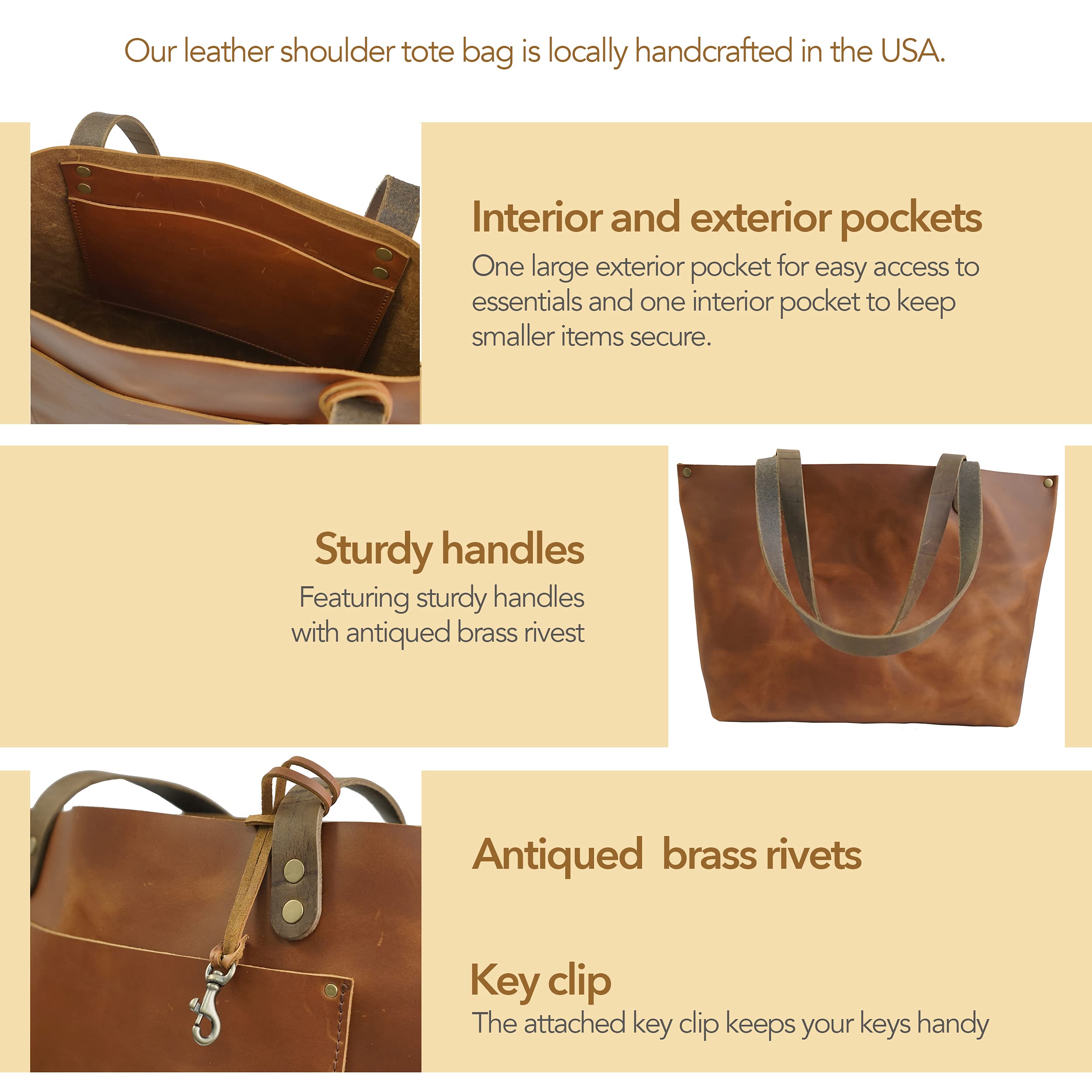 ENVOY Large Leather Bucket Tote Bag for Women - Stylish Shoulder Handbag & Work Purse with Laptop & Book Storage - Perfect for Office, Travel & Daily Commute