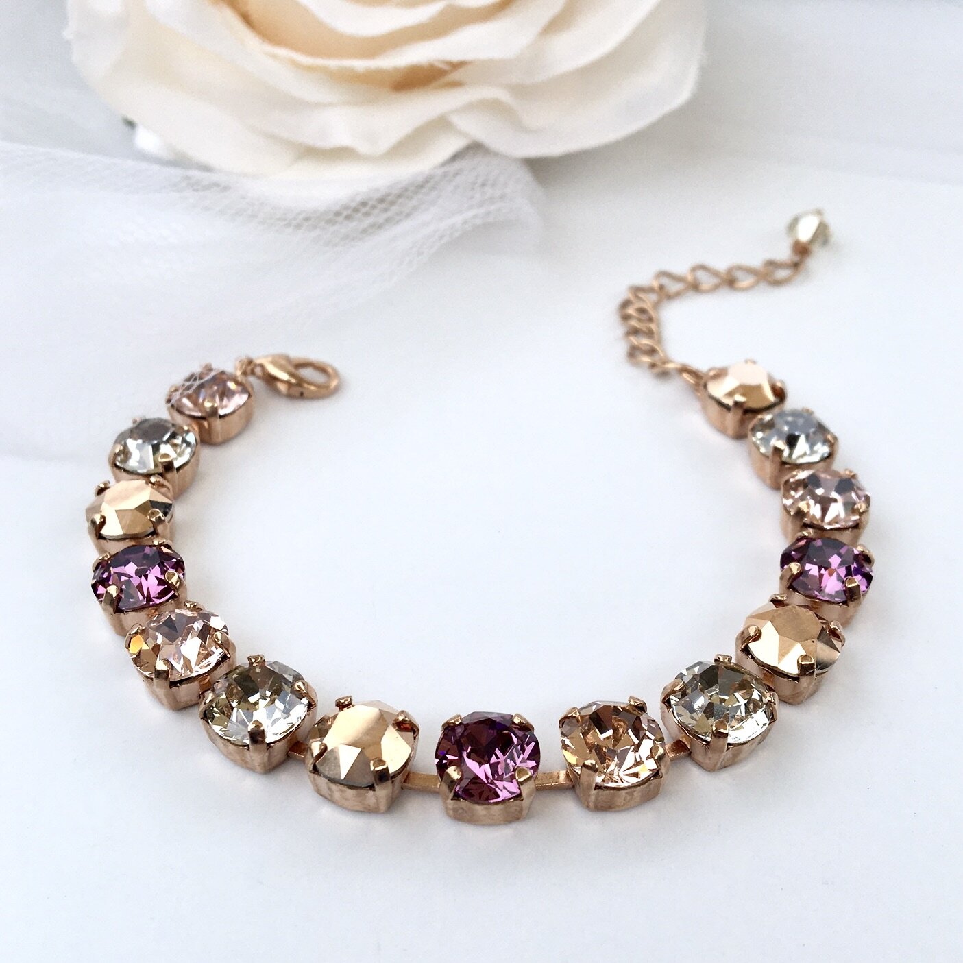 Iliana Rose Gold Bridal Jewelry Set - 3 Piece Wedding Jewelry Collection for Bride, Bridesmaids & Engagement | Perfect for Weddings, Anniversaries & Special Occasions