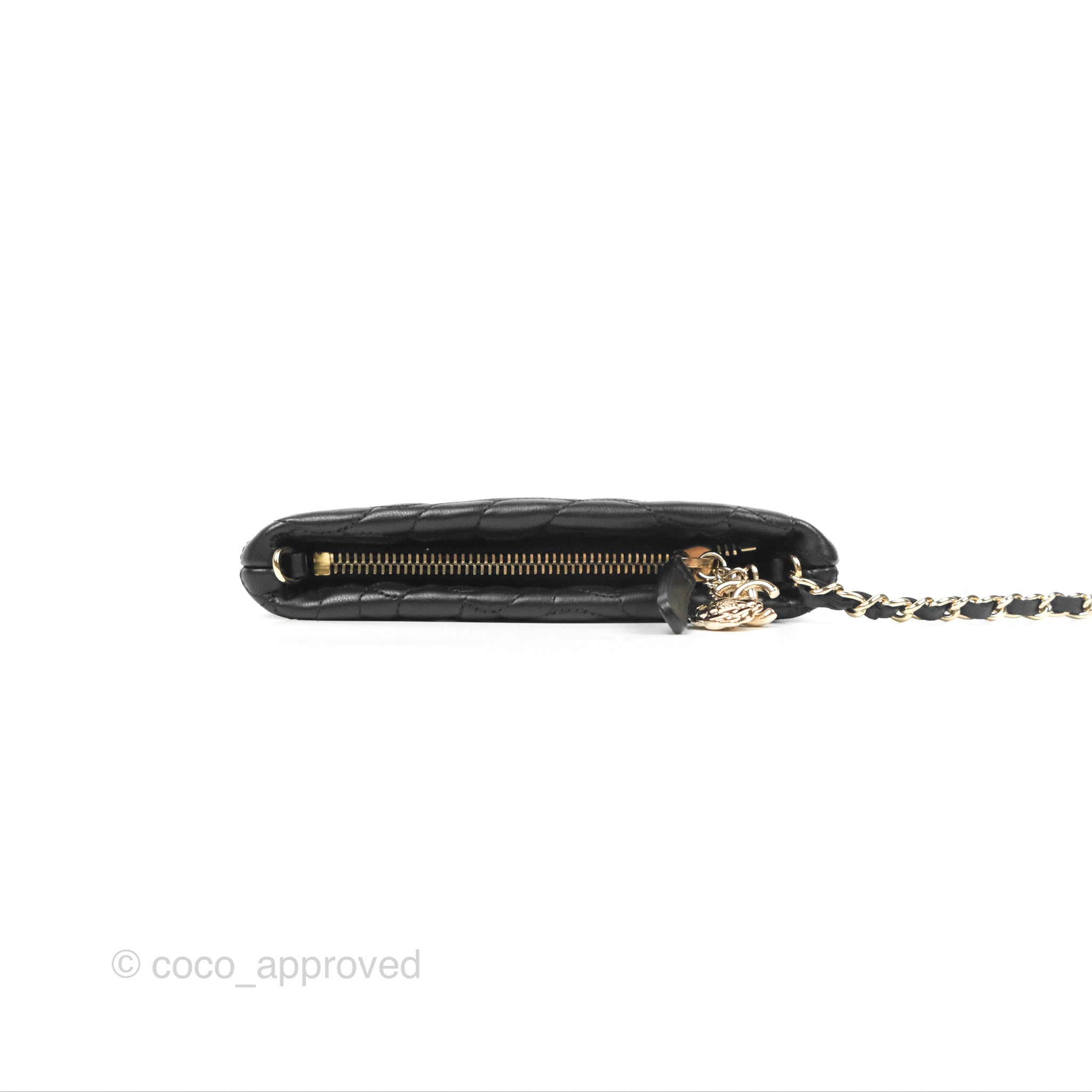 Chanel Camellia Pochette Clutch Bag - Black Lambskin Leather with Gold-Tone Hardware | Evening Bag, Wedding Clutch, Luxury Handbag for Women