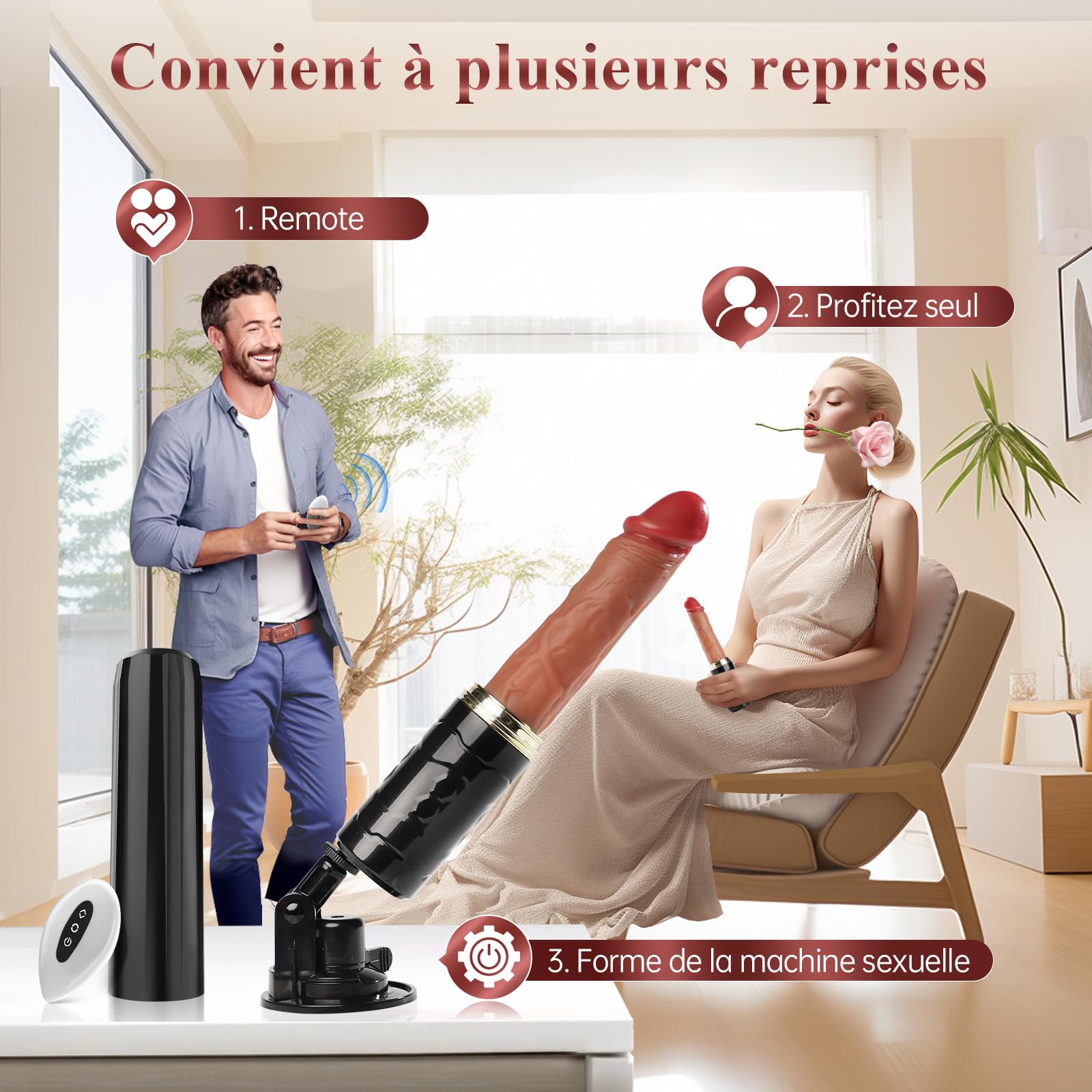 Remote Control Vibrating Dildo for Women - 5 Thrusting & 7 Vibration Modes, Suction Cup Base, Wireless G-Spot Stimulator - Perfect for Couples Play, Solo Pleasure & BDSM Exploration