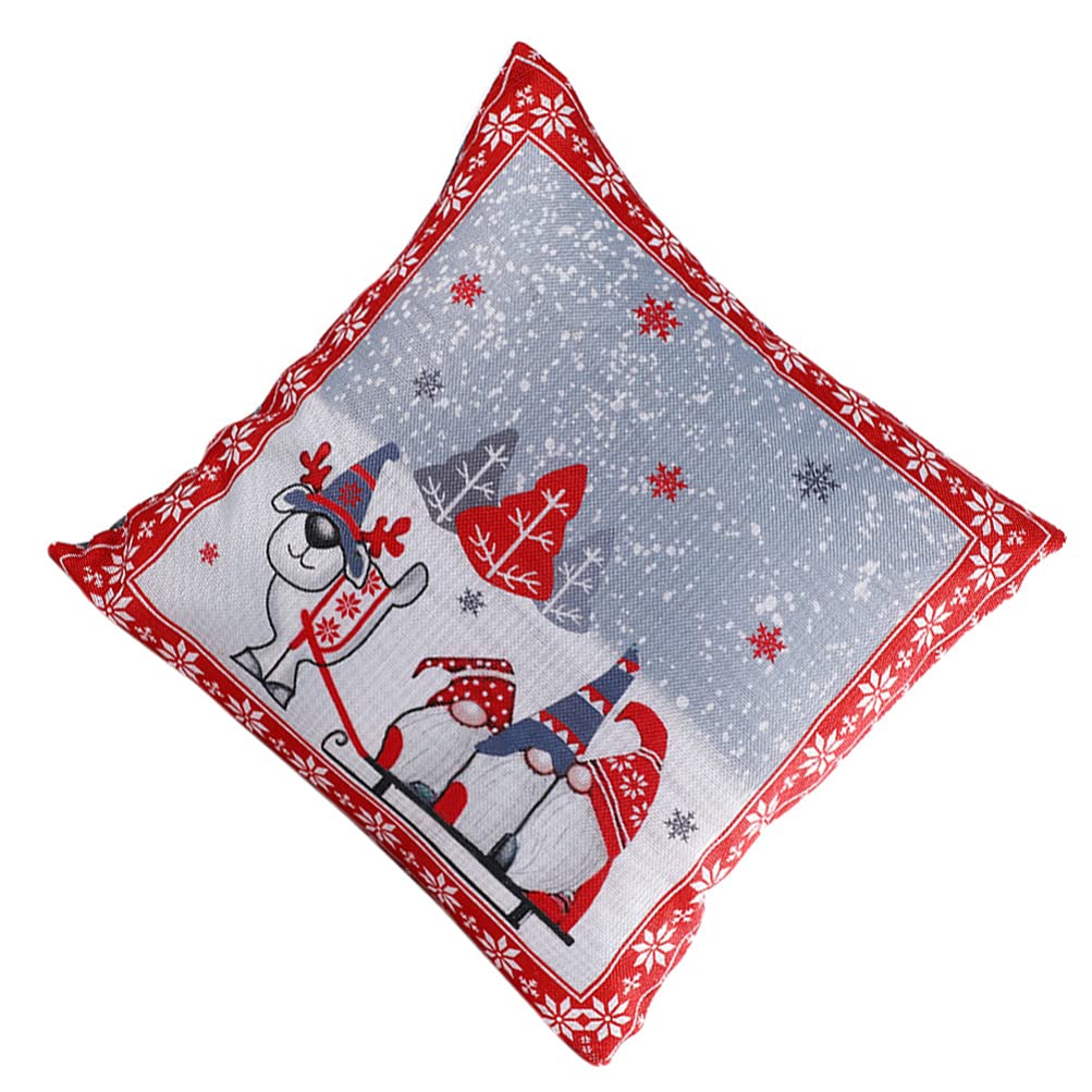 YARDWE Linen Christmas Snowflake Throw Pillow Cover - Xmas Gnome Pillowcase for Couch, Sofa & Car - Rustic Gray Decorative Cushion Cover | Perfect for Holiday Home Decor & Cozy Winter Living Room