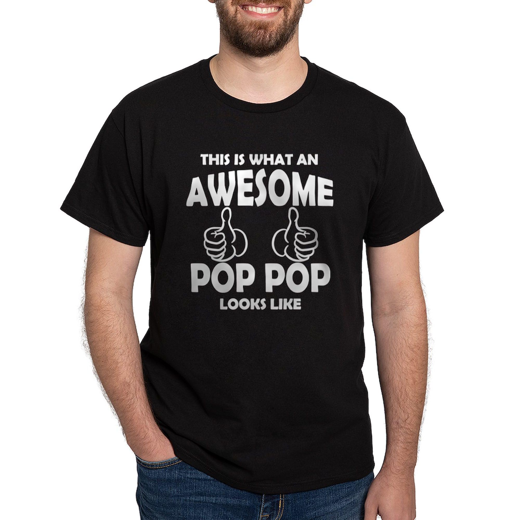 Awesome Pop Pop Graphic T-Shirt for Men - 100% Cotton Classic Dark Tee | Comfortable Casual Wear for Everyday & Family Gatherings