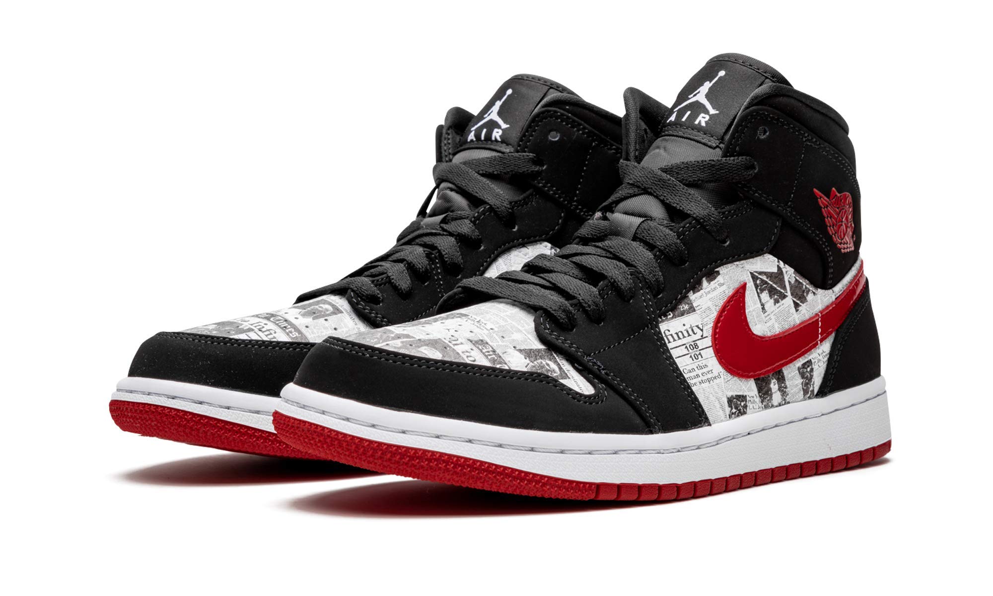 Nike Air Jordan 1 Mid SE Sneakers - Black/Gym Red/White - Men's Size 9.5 | Basketball Shoes & Streetwear Fashion for Casual Wear & Sports Performance