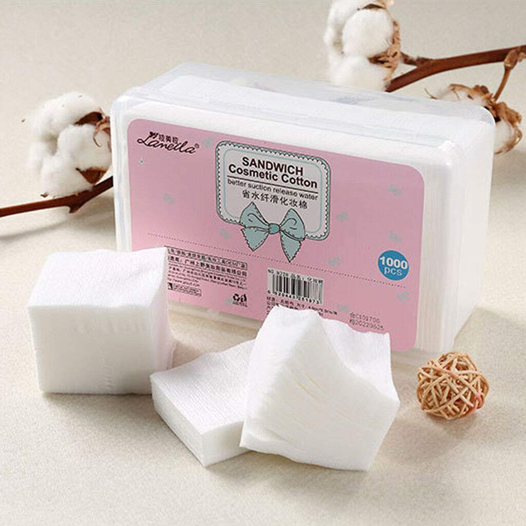 1000 Soft Makeup Remover Cotton Pads - Gentle Facial & Eye Cleansing Puffs for Sensitive Skin | Perfect for Daily Makeup Removal, Skincare Routine & Travel Essentials