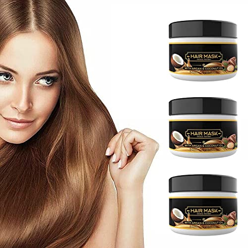 Keratin Hair Repair Mask for Damaged Hair - Intense Deep Conditioning Treatment with Natural Ingredients, Restores Shine & Softness - Ideal for Dry, Frizzy, and Chemically Treated Hair (3 Pack) - Perfect for Salon-Quality Hair Care at Home