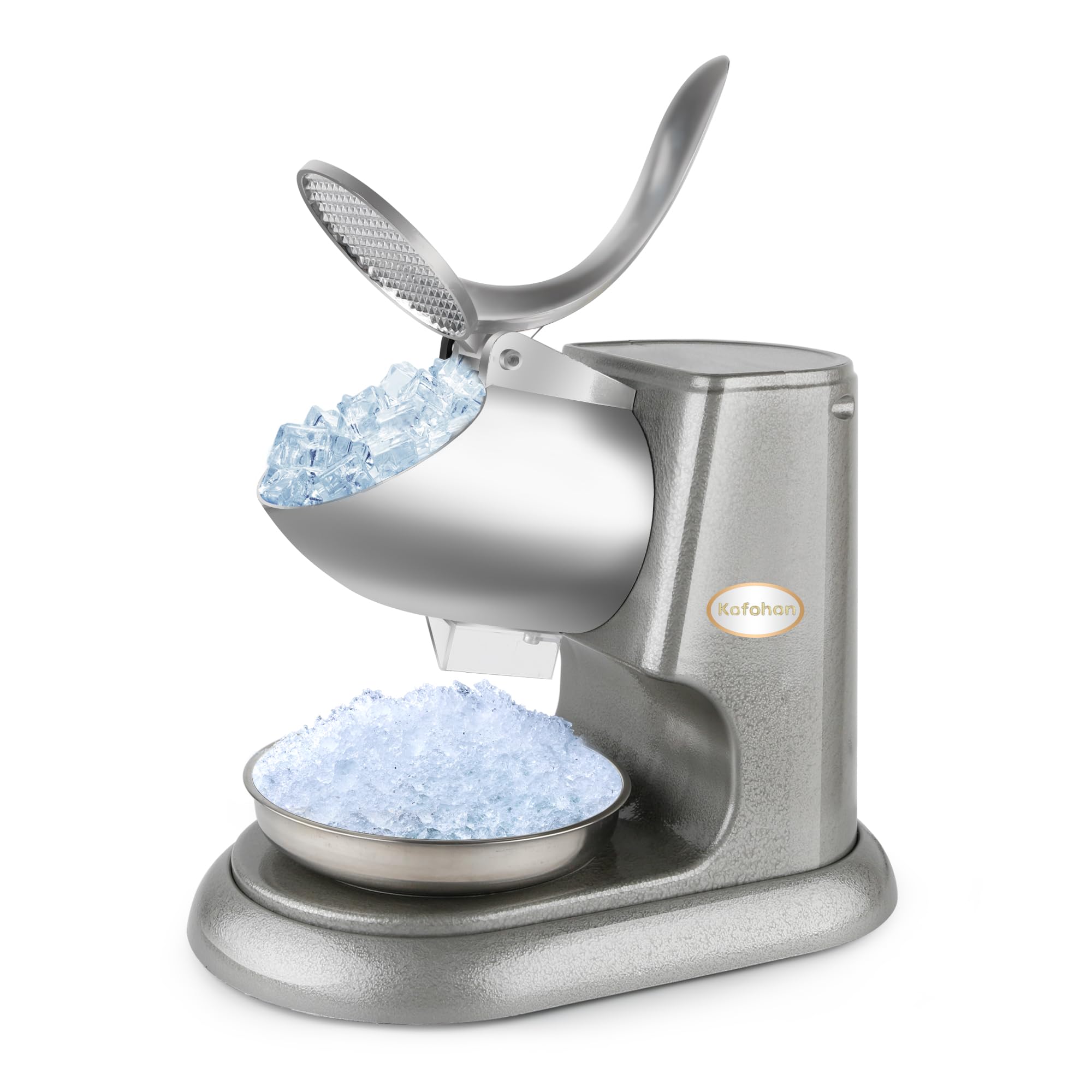 Electric Ice Crusher Machine - Dual Stainless Steel Blades, 300W Powerful Motor (300lbs/hr) for Home & Commercial Use - Perfect for Snow Cones, Cocktails, Slushies & Party Drinks