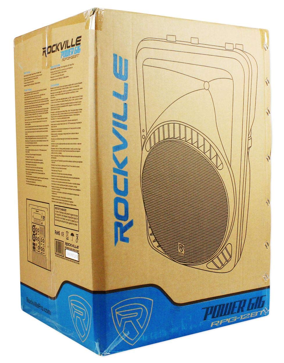 Rockville RPG12BT 12 Inch 800W Powered PA Speaker with Bluetooth, USB, SD Card, EQ & Remote - Perfect for DJ Gigs, Live Performances & Outdoor Events