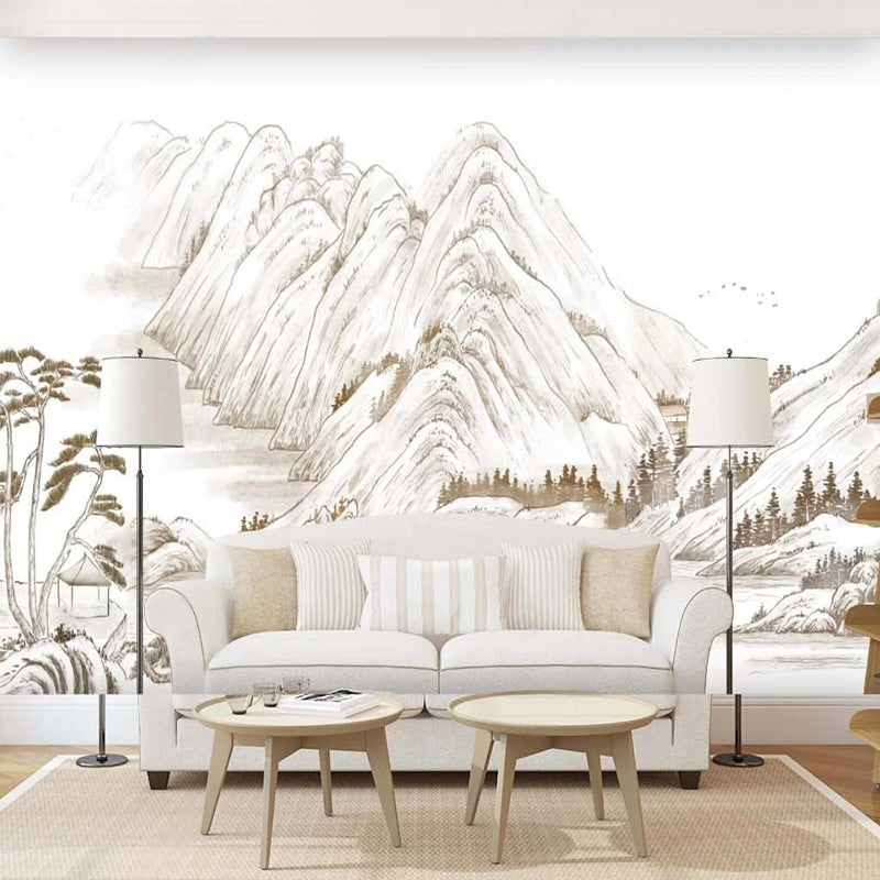 Scandinavian Mountains Wallpaper - Premium Peel & Stick Wall Mural for Living Room, Bedroom & Office Decor | Easy to Install & Remove | Perfect for Home Renovation & Interior Design Projects