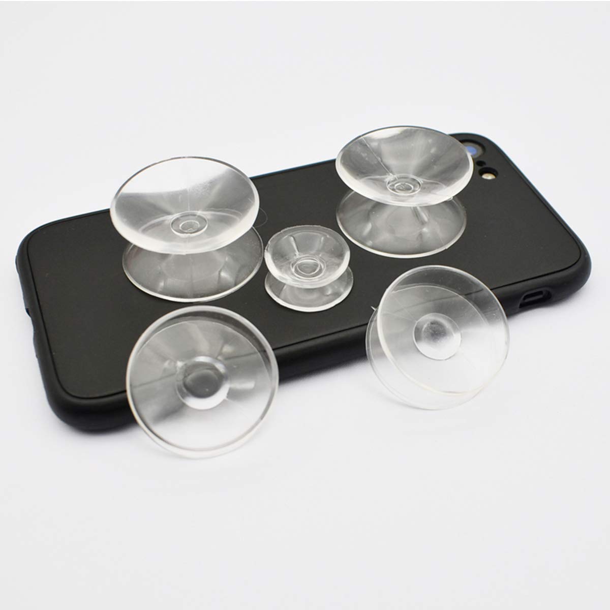ZIBUYU Double Sided Suction Cups for Glass - 20 Pack 30mm White PVC Plastic Sucker Pads | Bathroom, Kitchen, Window & Mirror Mounting Accessories