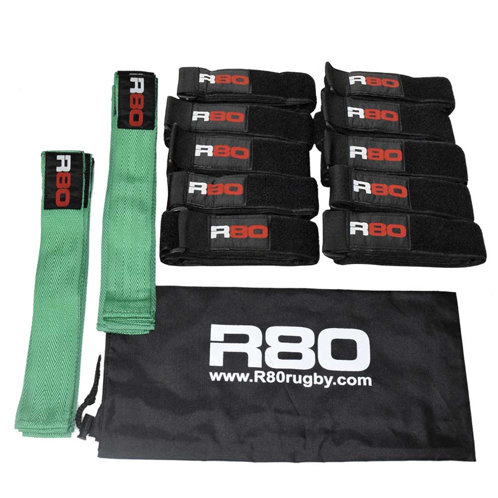 R80 Junior Rippa Rugby Set - 10 Player Youth Rugby Kit with Belts & Flags | Perfect for Kids Rugby Training, School PE Classes & Team Sports Activities