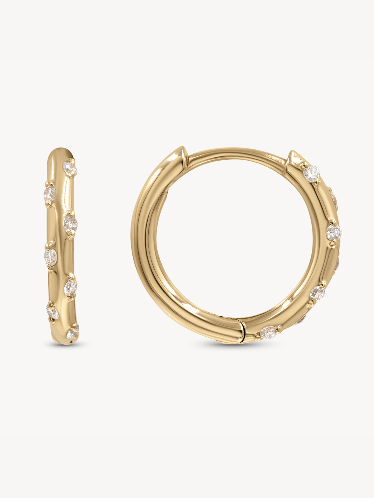 Starry Diamond Mini Hoops - 14K Gold Plated Tiny Hoop Earrings for Women, Dainty Everyday Jewelry Gift | Perfect for Work, Date Night & Special Occasions
