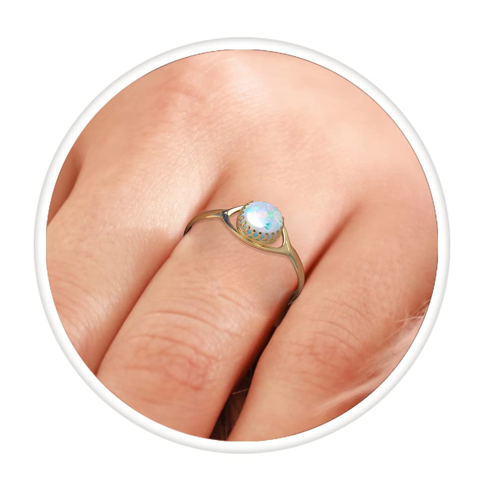 14K Gold Filled Oval Opal Crown Ring for Women - Adjustable Boho Statement Ring | Elegant Jewelry Gift for Weddings, Anniversaries & Birthdays | Stackable Minimalist Layering Ring | Handmade Boho Chic Accessory | Perfect for Office, Date Nights & Beach Vacations | Great Gift for Brides & Jewelry Lovers | Wear with Sundresses, Layered Necklaces or Bohemian Outfits | Versatile for Work, Parties & Special Occasions | Ideal for Everyday Wear, Bridal Showers, Vacation Outfits & Boho Fashion Styling