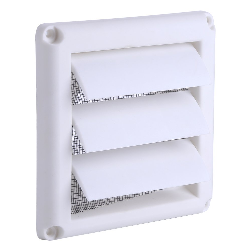 15x15cm Plastic Wall Air Vent Grille Cover with 3 Flaps & Net - Square Duct Ventilation Grill for Tumble Dryer, Extractor Fan & Outlet - Perfect for Laundry Rooms, Bathrooms & Basements