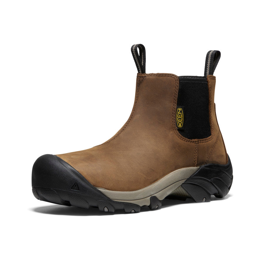 Men's Lansing Steel Toe Chelsea Boots - Dark Earth & Black Work Boots for Construction, Warehouse & Outdoor Safety