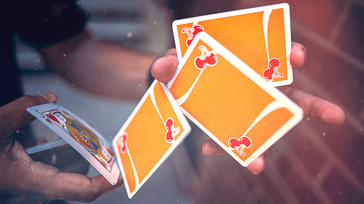 Orange Cherry Casino Playing Cards - Premium Quality Poker Cards for Blackjack, Poker & Casino Games - Perfect for Game Nights, Parties & Magic Tricks