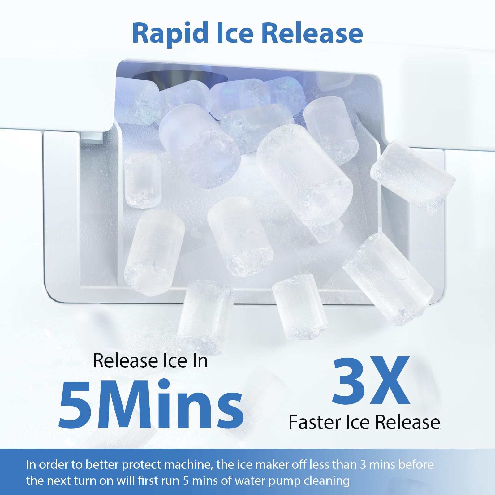 Aeitto Nugget Ice Maker - 55lbs/Day Chewable Pellet Ice Machine with 5-Min Rapid Ice Release, Large Capacity & Self-Cleaning Function, Stainless Steel Housing (Black) - Perfect for Home Bars, Restaurants, and Outdoor Parties