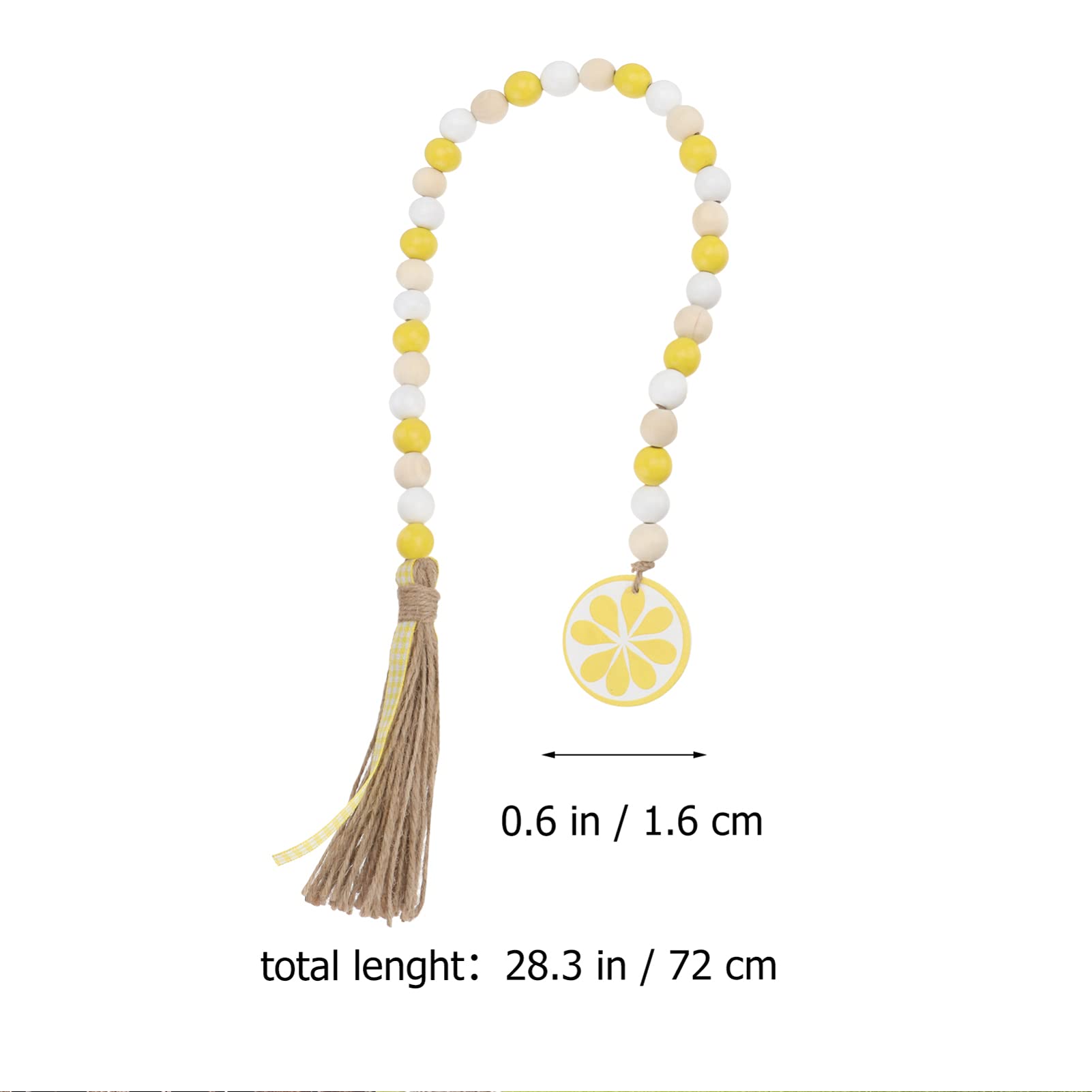 BESPORTBLE 3 Pcs Lemon Tassel Beads - Wooden Hanging Pendants with Chains, Nordic Style Home Decor for Wall, Room & Gift Decoration - Perfect for Boho Bedroom, Living Room & Kitchen Decor