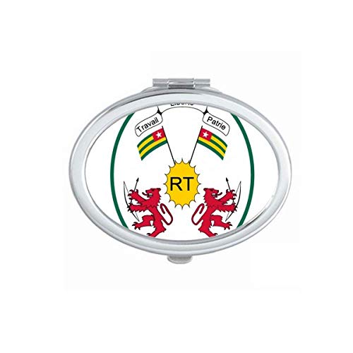 DIYthinker Portable Foldable Double-Sided Makeup Mirror with Togo Africa National Emblem Design - Perfect for Travel, Home Vanity & Handbag Essentials