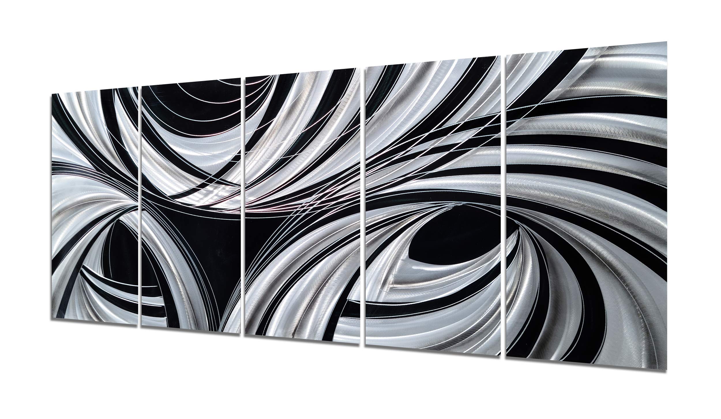 Handcrafted Abstract Black and White Metal Wall Art - Modern Aluminum Sculpture for Living Room, Bedroom & Dining Room Decor | Contemporary Home Accent for Office & Gallery Spaces