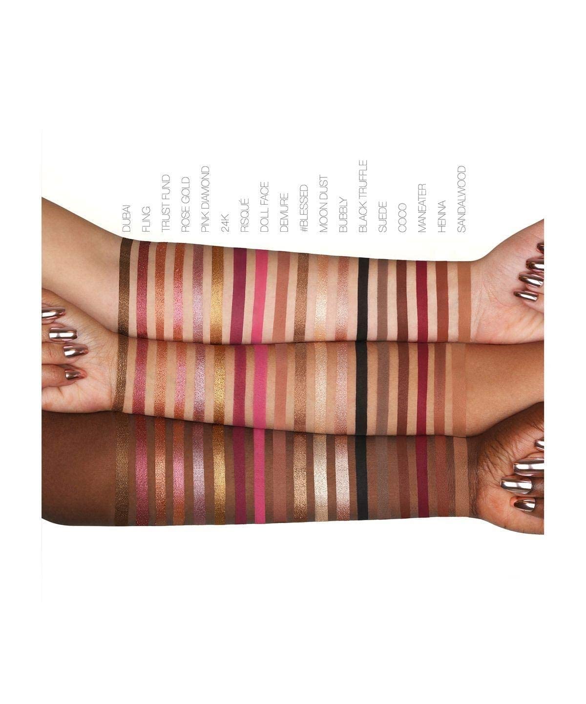 FOZZBY 18-Color Rose Gold Eyeshadow Palette with Eyeliner & 3 Beauty Blenders - Makeup Kit for Professional & Everyday Glam Looks