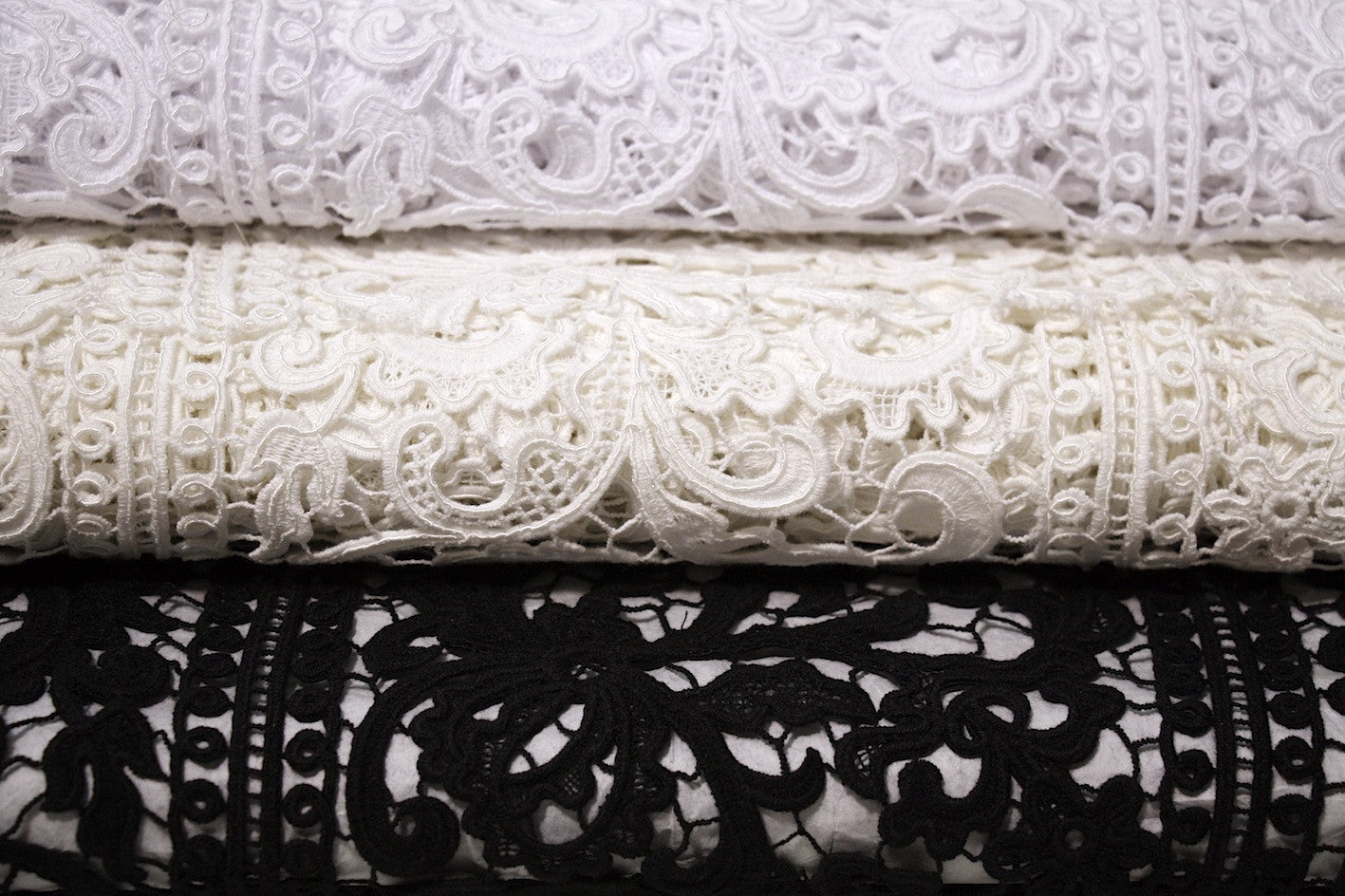 Elegant Black Guipure Lace for Garden Decor - Perfect for Outdoor Weddings, Home Accents & DIY Crafts