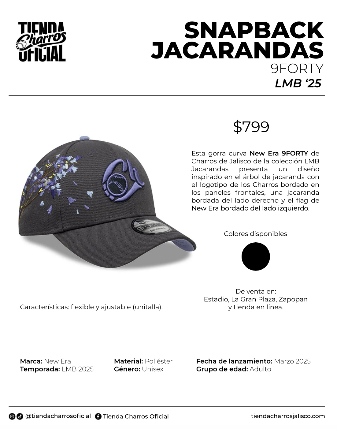 LMB 25 Jacarandas 9FORTY Adjustable Baseball Cap - Stylish Unisex Hat for Outdoor Sports, Casual Wear & Sun Protection