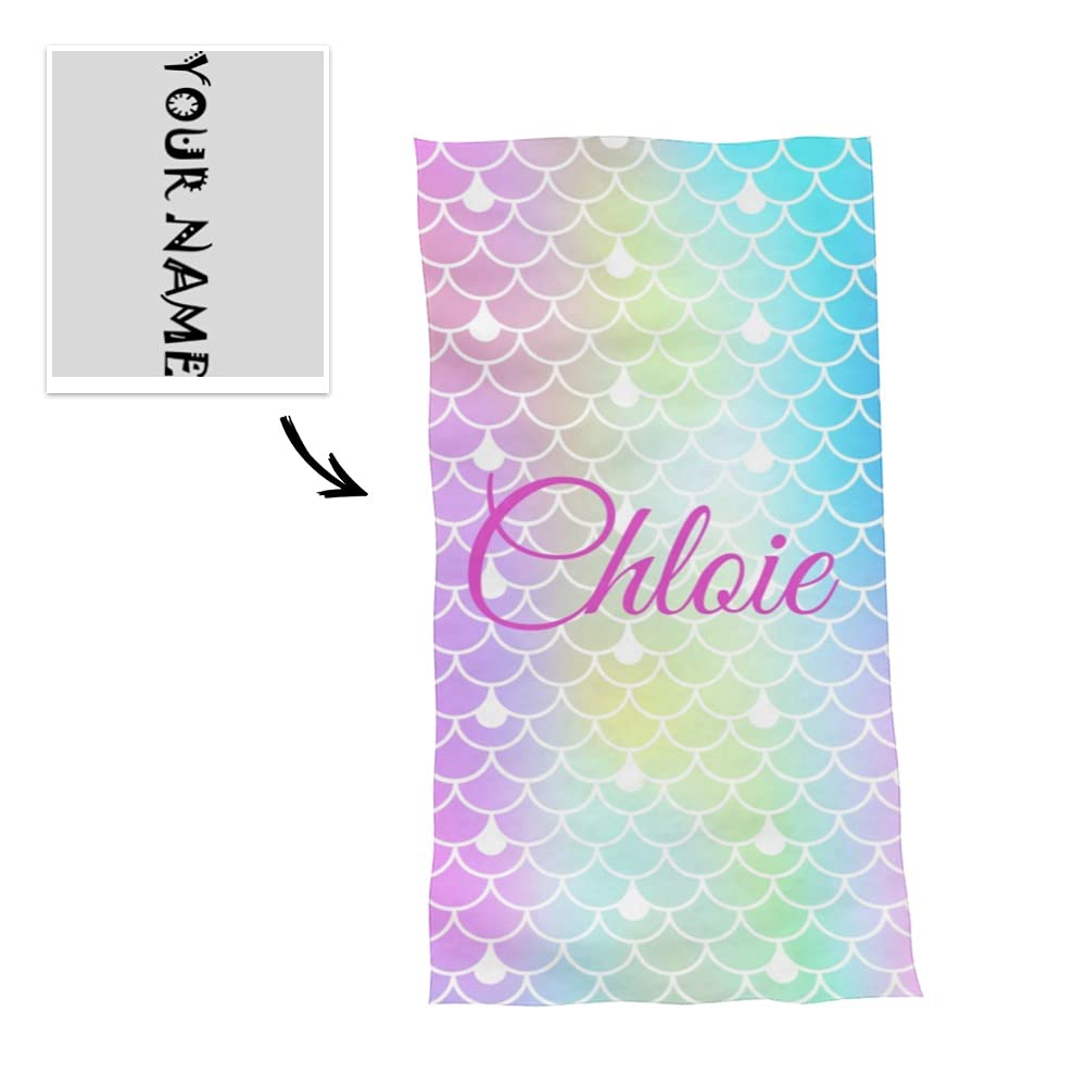 Personalized Beach Towels with Name - Custom Monogrammed Large Soft Quick Dry Towels for Women, Men, Adults - Perfect for Pool, Vacation, Summer Travel & Beach Gifts