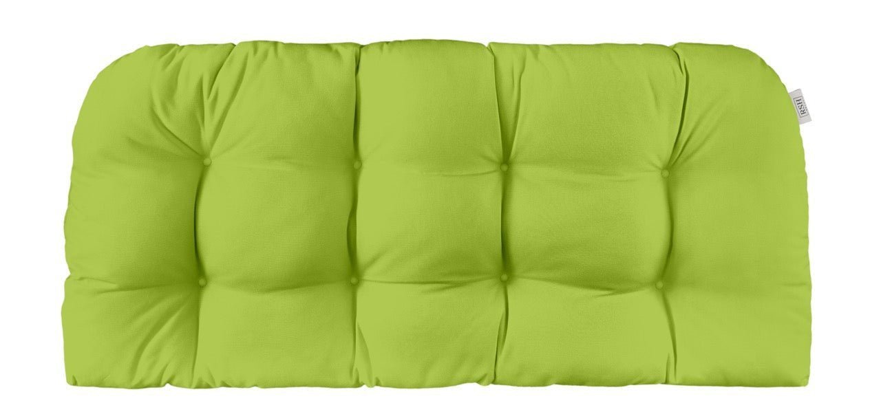 Sunbrella Canvas Greens Tufted Wicker Loveseat Cushion - Water-Resistant Outdoor Furniture Cushion for Patio, Garden & Poolside Relaxation