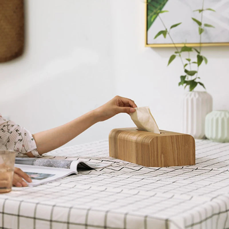 Premium Walnut Wood Tissue Box Holder - Handcrafted Solid Wood Home Decor for Living Room, Bedroom & Bathroom - Elegant & Functional Tissue Paper Dispenser for Home & Office Use