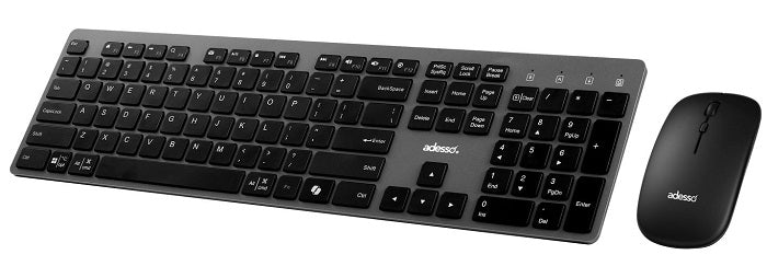 Adesso Multi-OS Wireless Keyboard and Mouse Combo with Scissor Switch Keys, CoPilot AI Hotkey for Windows/Mac/Linux - Perfect for Office Work, Gaming & Home Computing