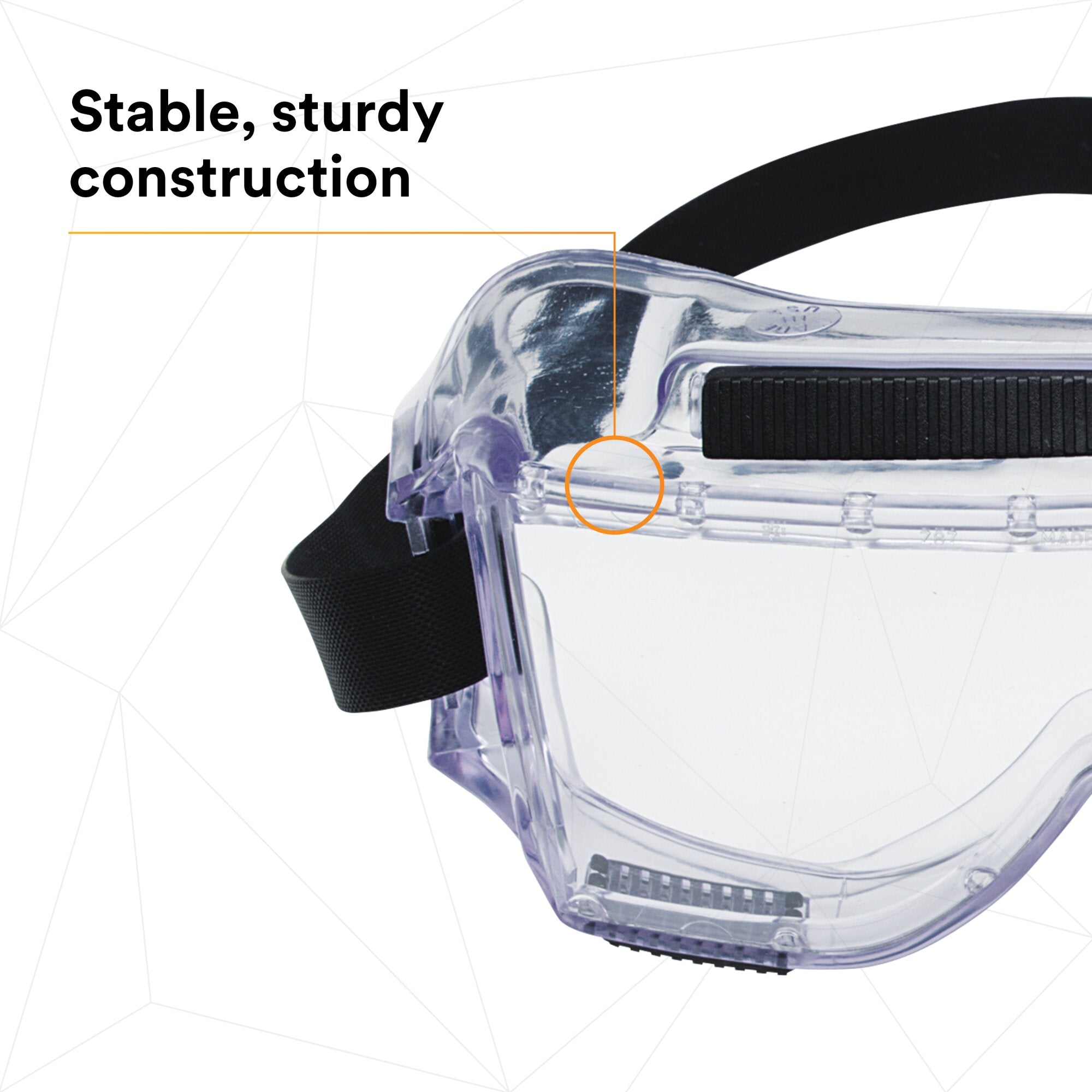 3M Centurion Safety Splash Goggle 454AF - ANSI Z87.1 Certified Protective Eyewear for Lab, Construction & Chemical Work - Anti-Fog, UV Protection, Comfort Fit for Industrial & DIY Use