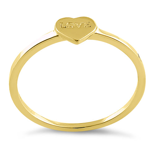14K Solid Yellow Gold Heart Ring for Women - Elegant Love Jewelry Gift for Valentine's Day, Anniversary & Romantic Occasions