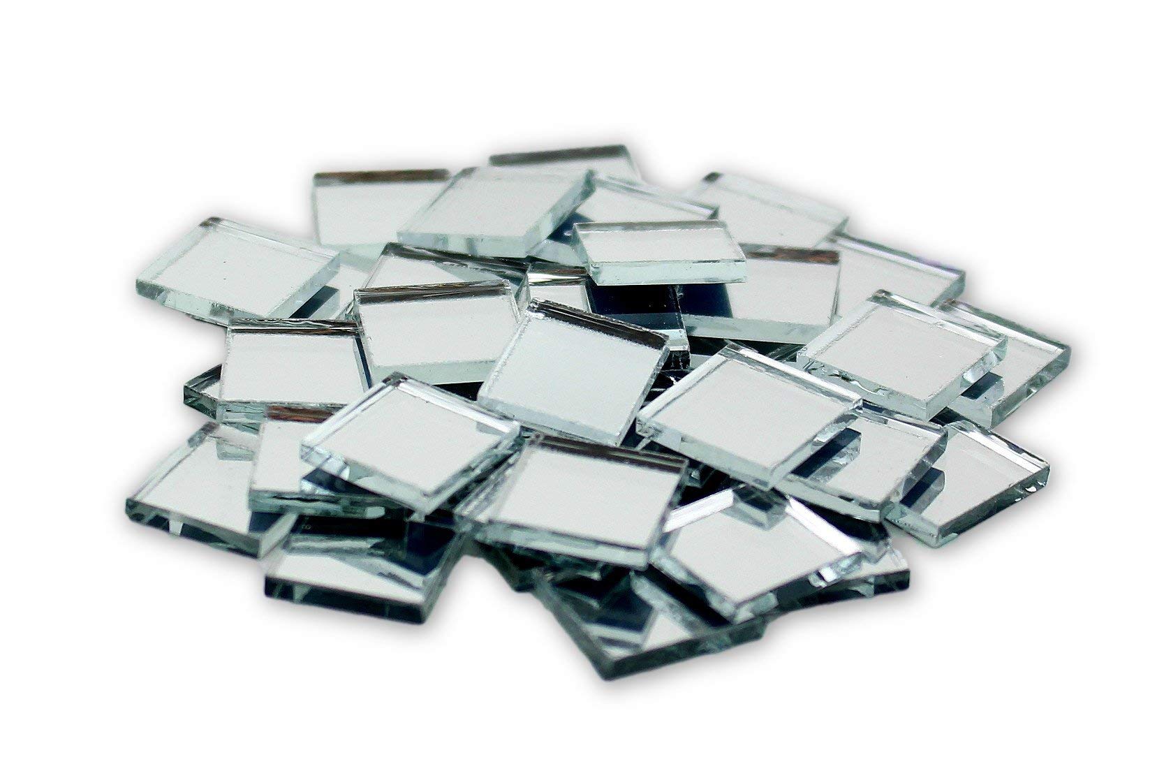 0.5 Inch Small Mini Square Craft Mirrors - 25 Pieces Mirror Mosaic Tiles for DIY Home Decor, Scrapbooking & Art Projects