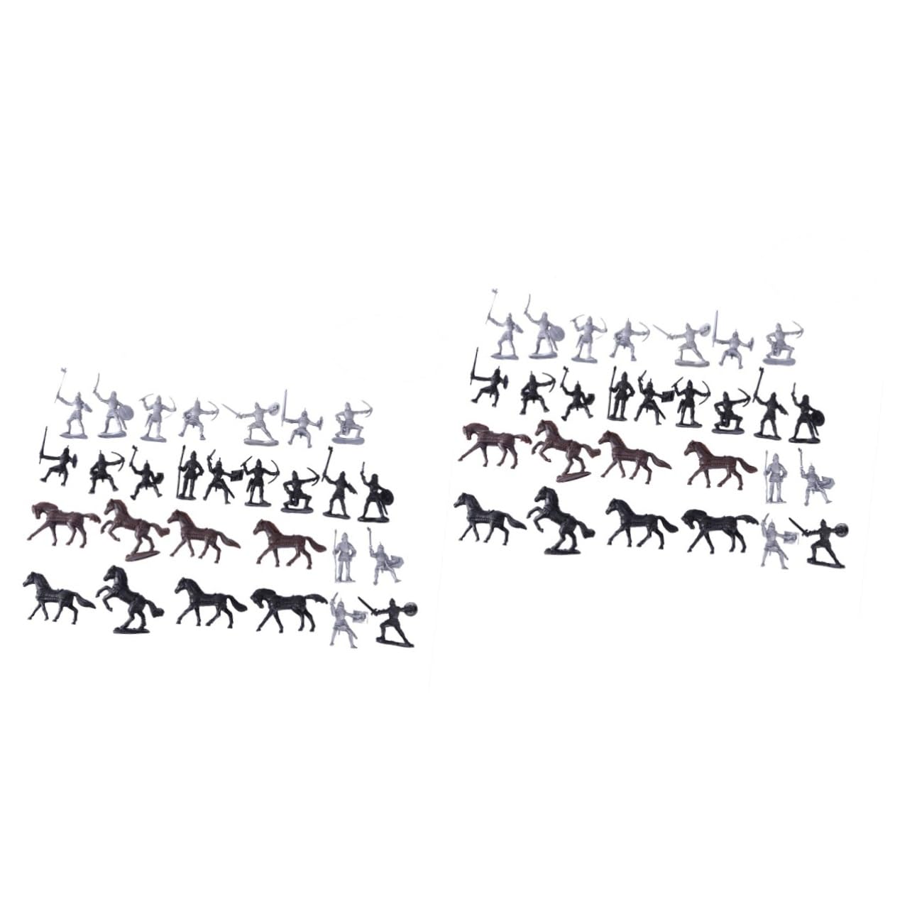 56 Pcs Medieval Knights Toy Set with Horses - Mini Action Figures & Horse Models for Kids, Perfect for Role Play, Birthday Gifts, and Educational Playtime