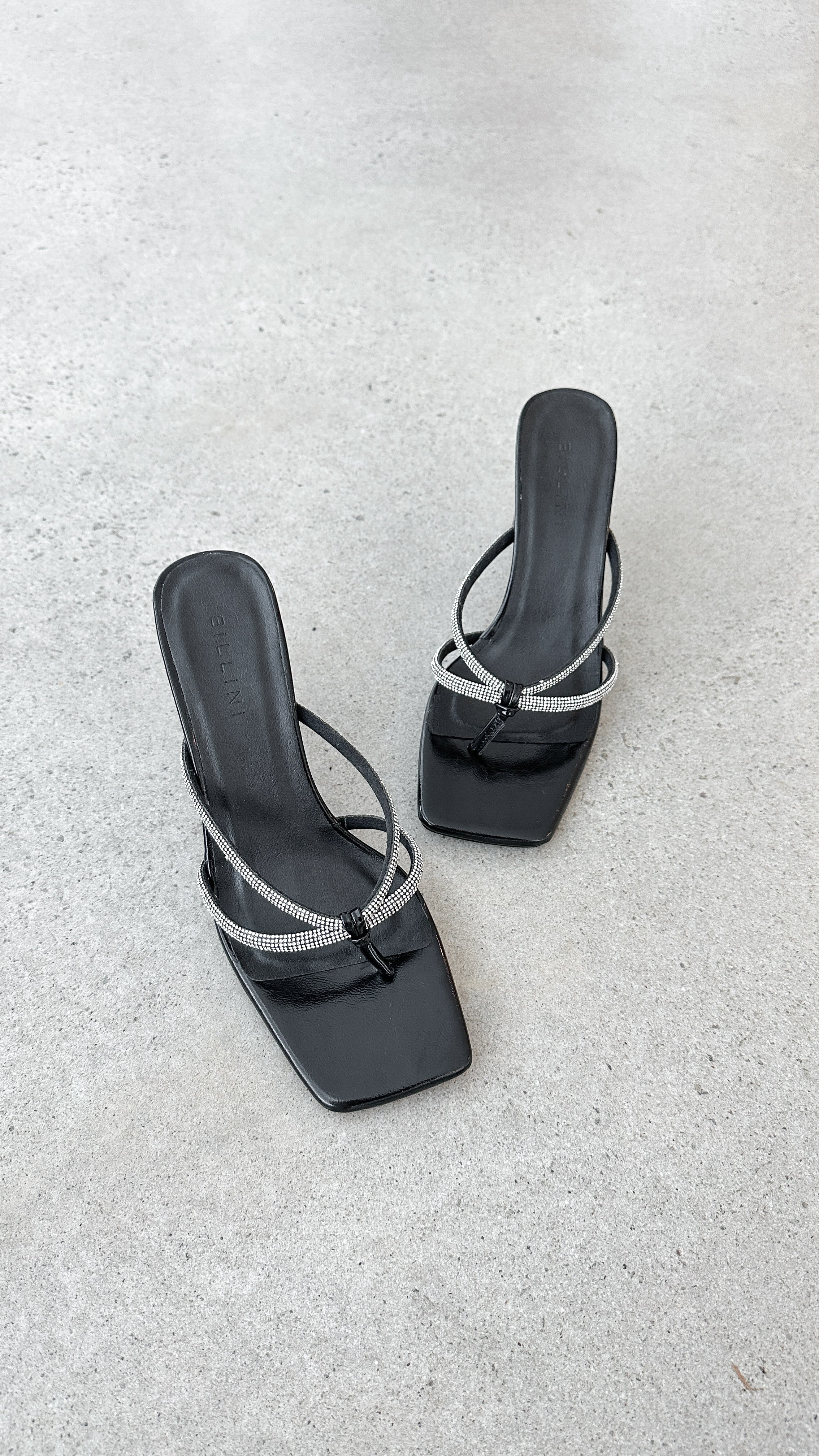Karson Black Crinkle Diamante Heels - Elegant High Heel Shoes for Women, Perfect for Parties, Weddings & Evening Events