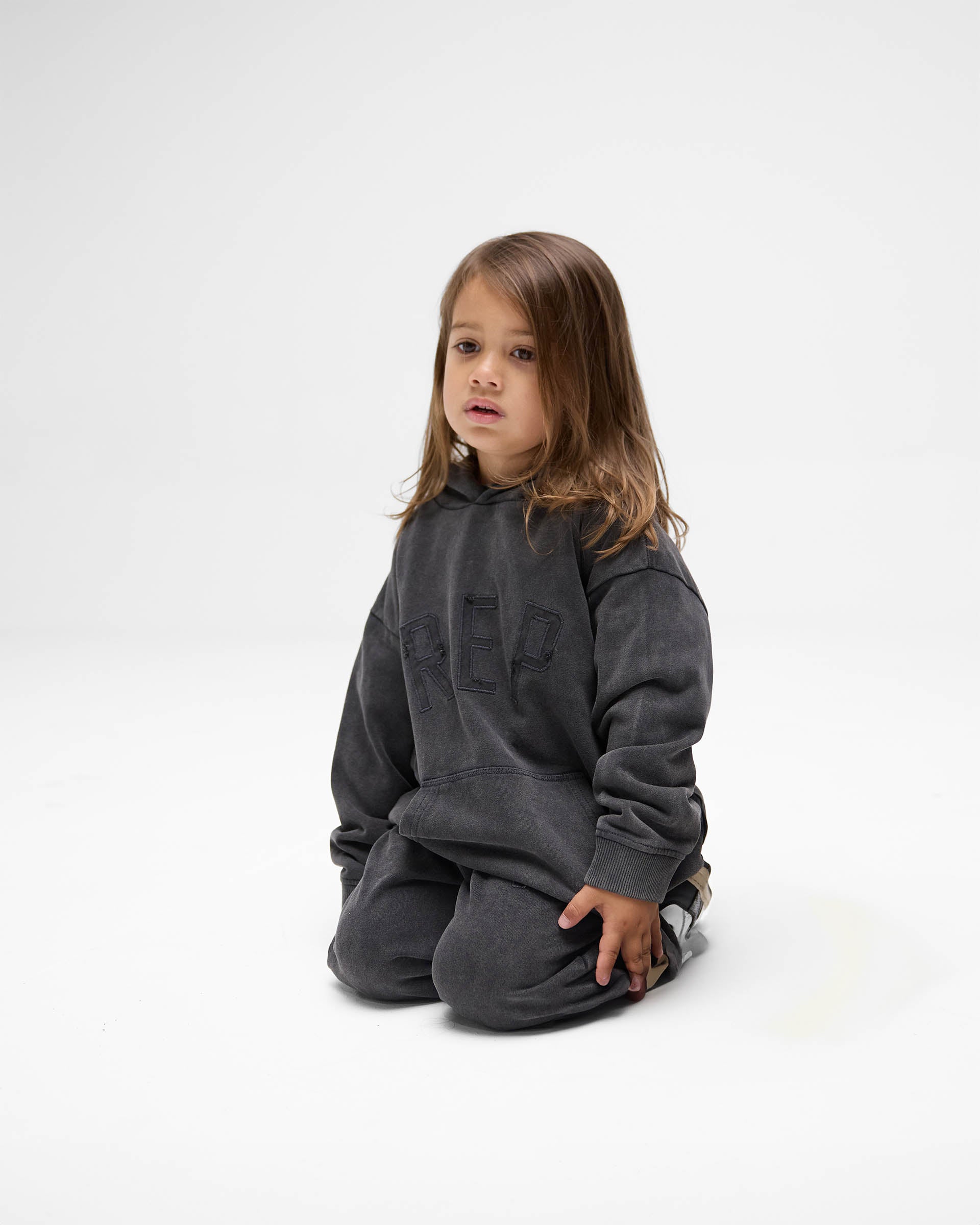 Vintage Black Mini Rep Applique Hoodie - Stylish & Comfortable Pullover for Casual Wear, Street Fashion & Layering Outfits