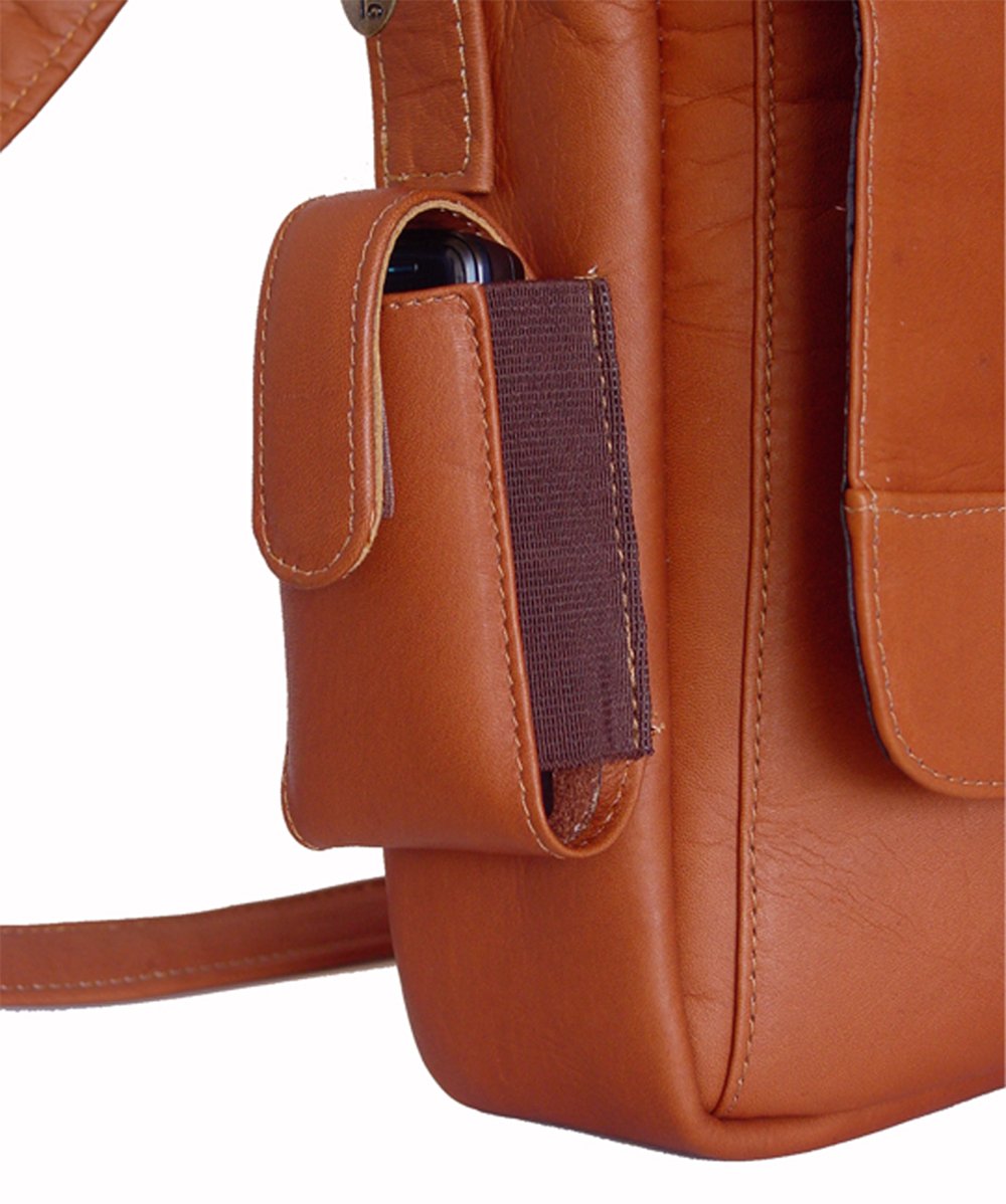 NCAA Colorado State Rams Tan Leather Laptop Messenger Bag - Stylish College Student & Business Commuter Briefcase for Work, School & Travel