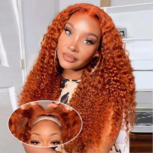 Ginger Orange Deep Wave Glueless Wig