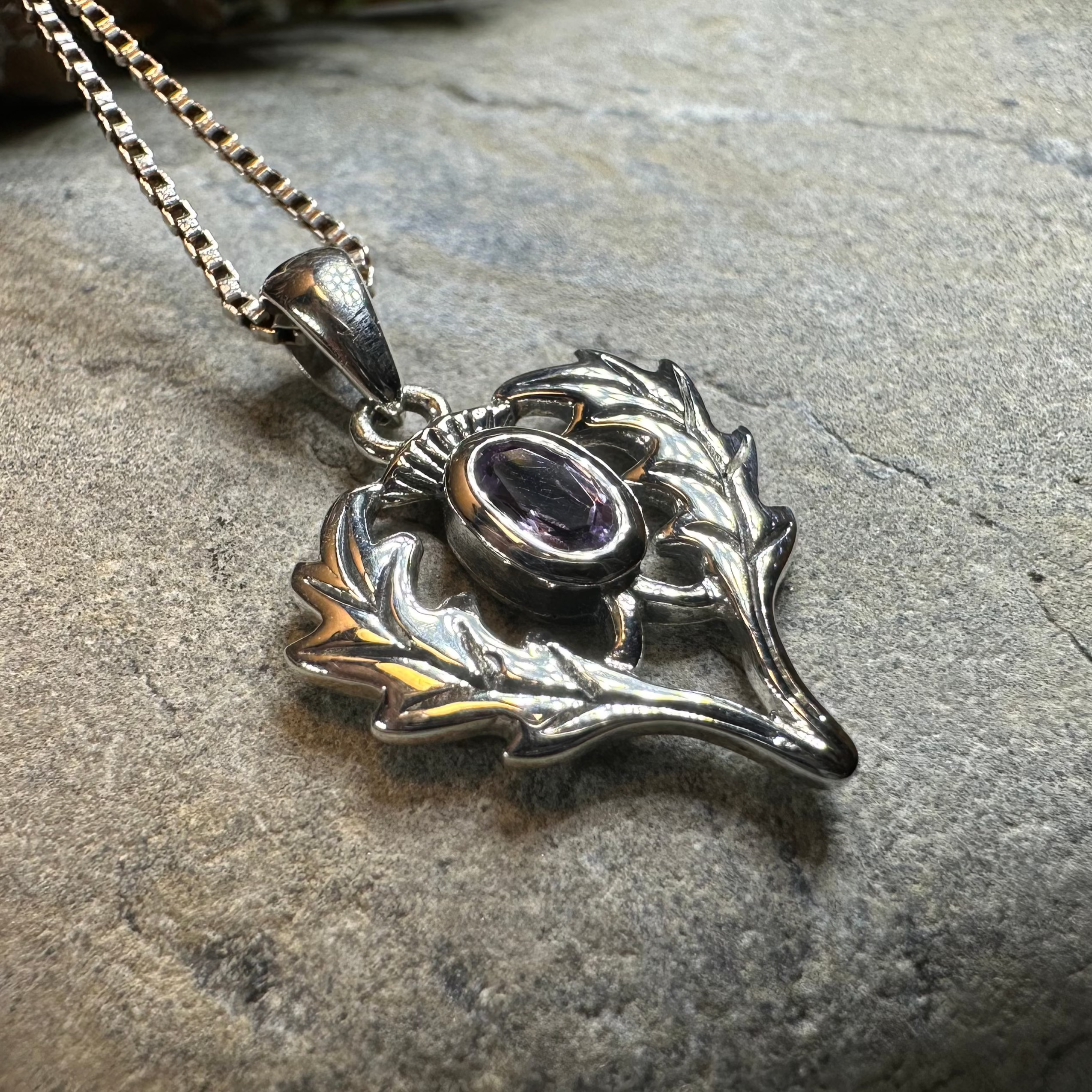 Argyll Thistle Necklace for Women - Scottish Thistle Pendant with Sterling Silver Chain - Perfect for Celtic Jewelry Lovers, Birthday Gifts & Special Occasions