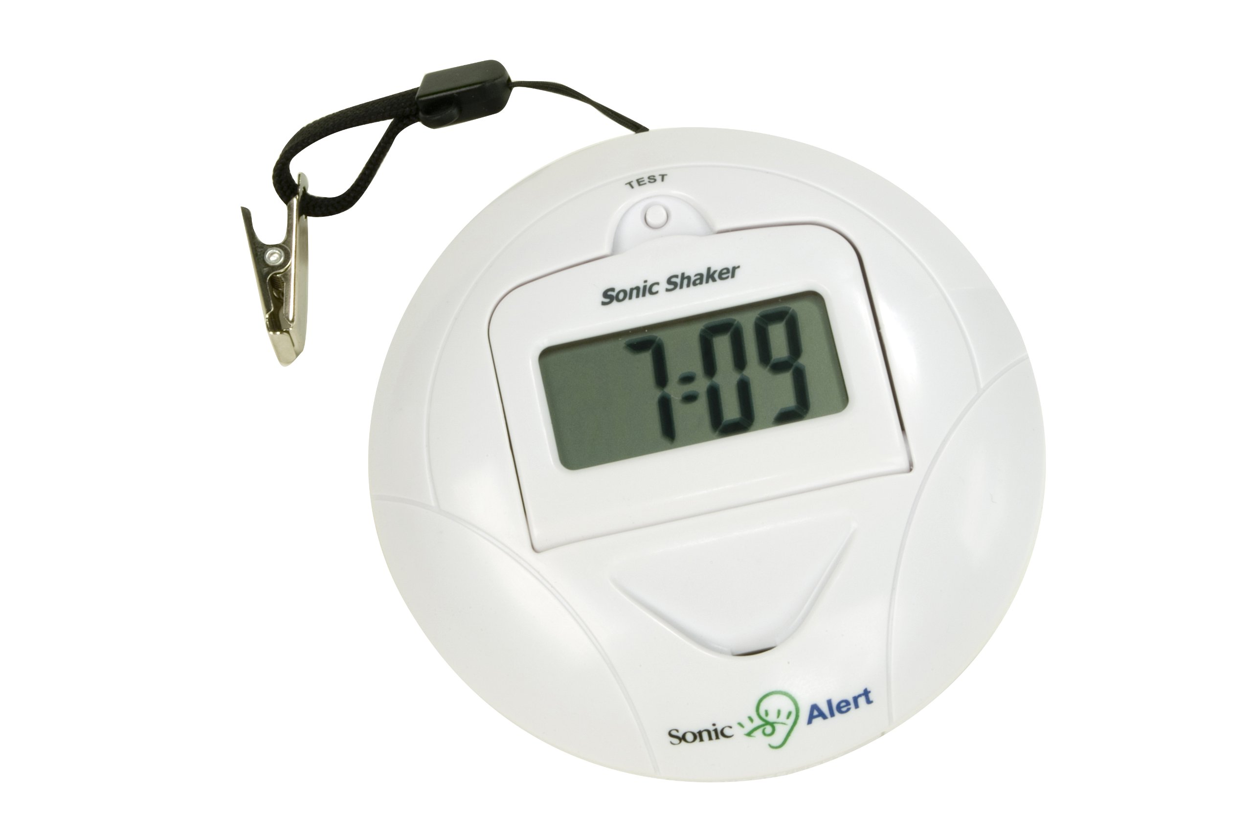 Sonic Alert Jade Portable Alarm Clock - Battery Operated Digital Alarm Clock with Bed Shaker - Easy to Use for Bedroom, Travel & Heavy Sleepers - Perfect for Deaf/Hard of Hearing & Seniors