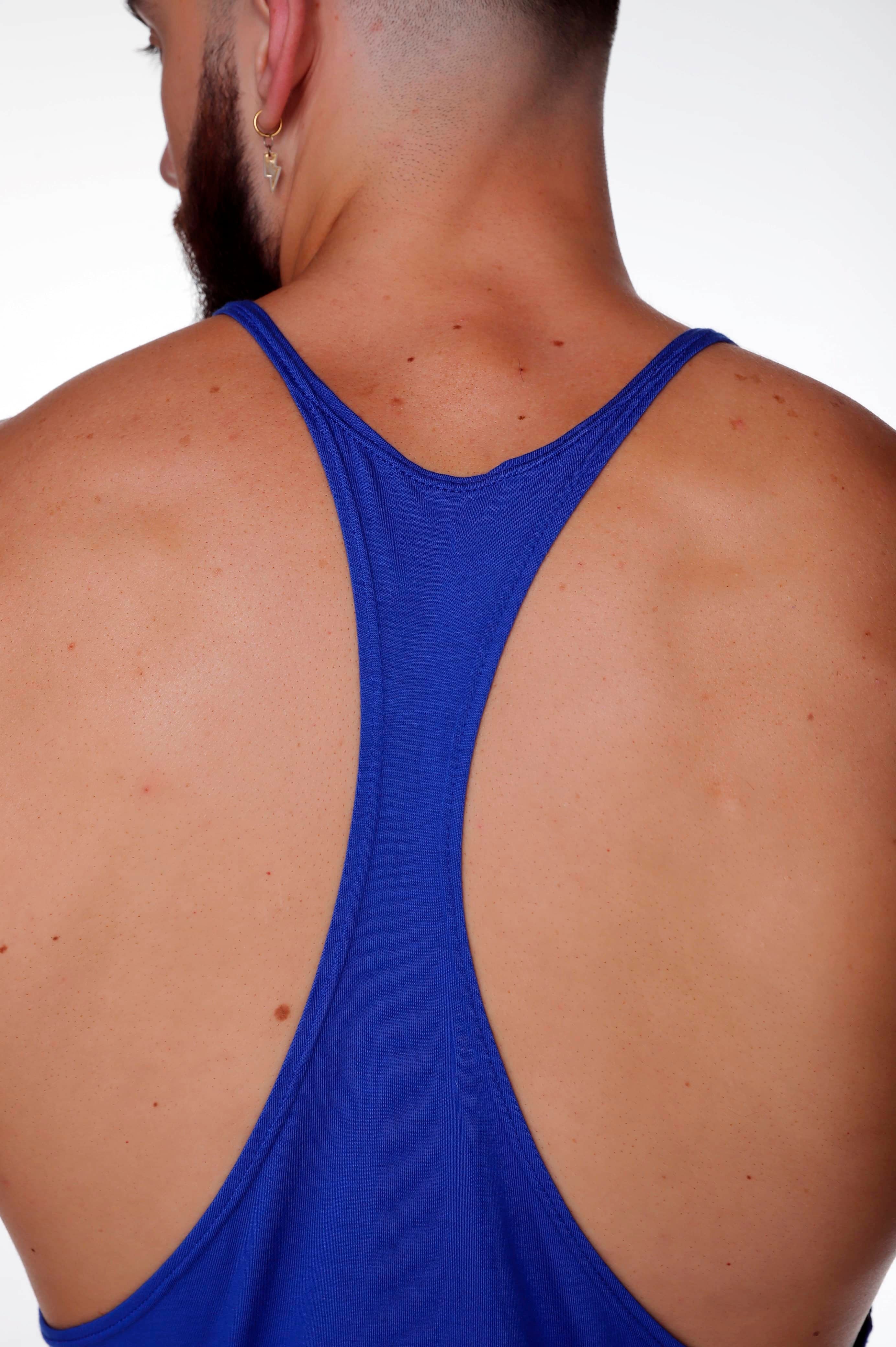 Gigo Forever Stringer Tank Top for Women - Soft & Comfortable Blue Ribbed Crop Top - Perfect for Gym, Yoga, Beach & Summer Outfits