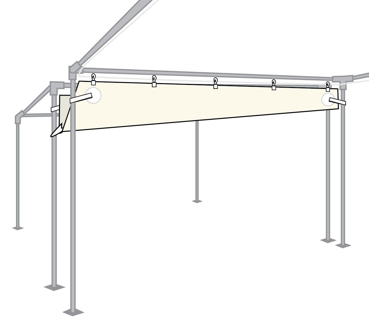 Heavy Duty 20-Foot Vinyl Rain Gutters for Canopy Tents - Perfect for Outdoor Events, West Coast Style Parties & Camping (Tent Not Included)
